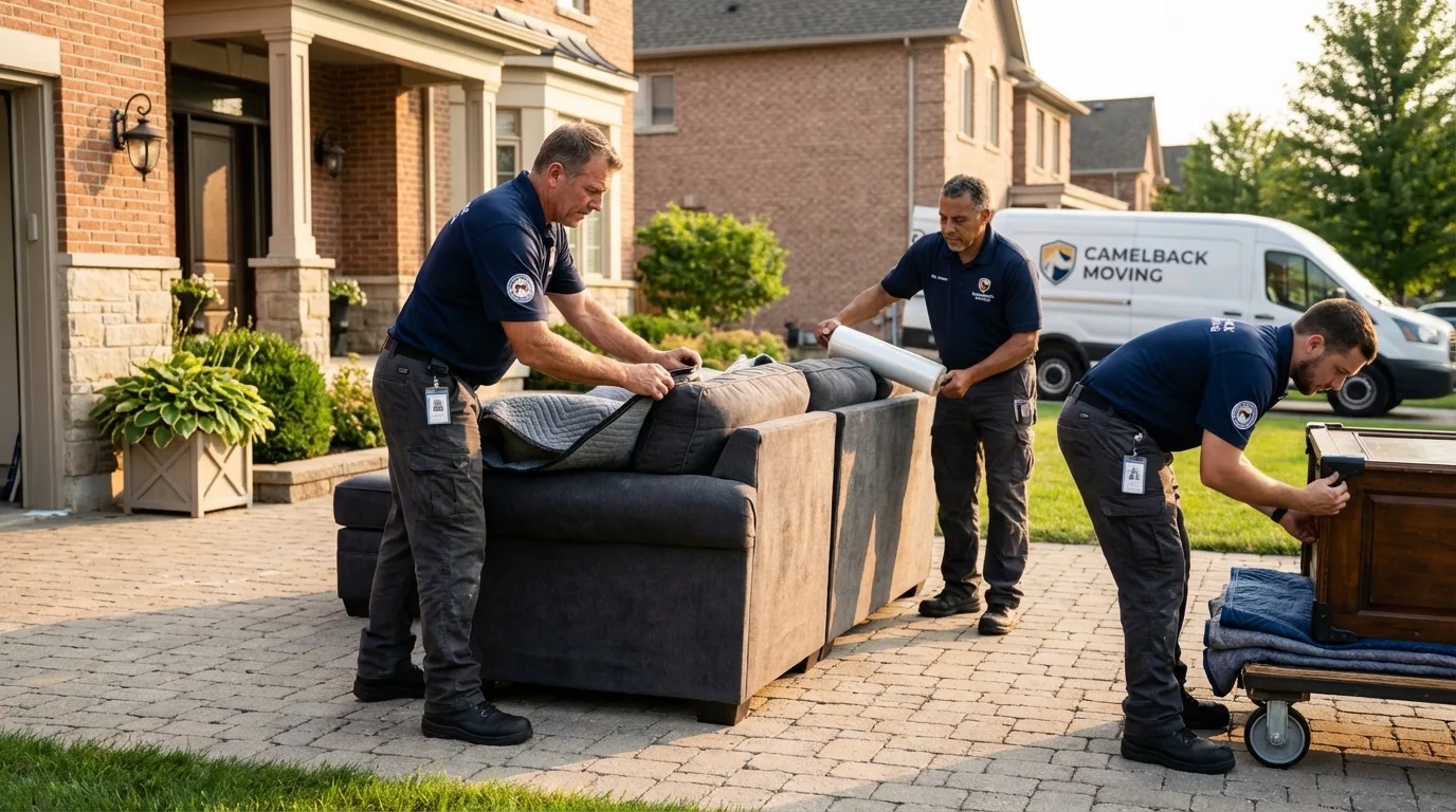 Large estate moving crew wrapping furniture in Indialantic, FL